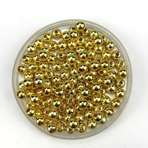 Gold round spacer beads for jewelry making, DIY craft charm beads loose shiny findings.