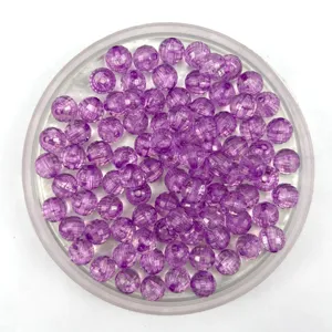 Purple faceted acrylic beads for DIY crafting, jewelry making and beading projects.