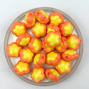 Acrylic sunflower beads double layer star flower loose beads for DIY handmade jewelry phone charms.