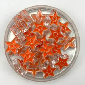 Acrylic transparent oil-drop pentagram smiley face beads DIY phone strap hair accessories