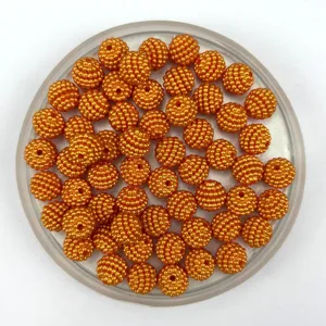 Perles yangmei texturées orange accessoires DIY pour artisanat, décorations florales de mariage.