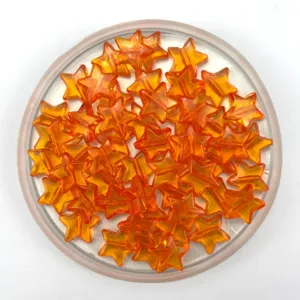 Orangene transparente Acryl Stern Perlen Detail Zubehoer fuer DIY Schmuckherstellung