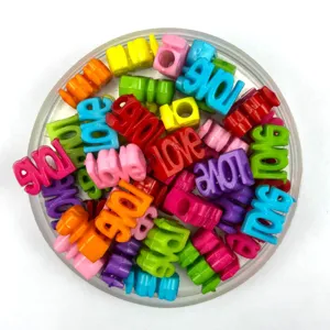 Perline con lettere LOVE in acrilico colorate sfuse accessori per creazione di gioielli fai da te