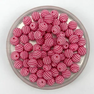Perles de baies roses bricolage perles en plastique artisanat pour fabrication de bijoux
