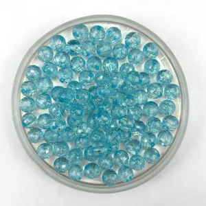 Transparent acrylic faceted beads light blue earth beads DIY jewelry making curtain pendants