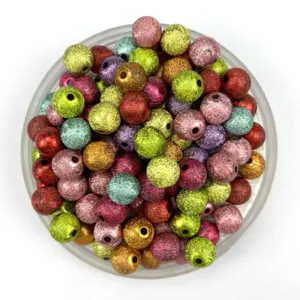 Acrylic Frosted Wrinkle Beads Round Spacer Beads DIY Jewelry Making Accessories For Craft Bracelet Necklace Making