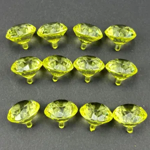 Gele kristalvormige acryl decoratieve knoppen voor toonbank display set van 12 stuks