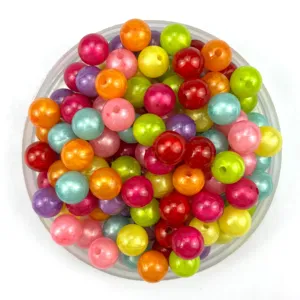 Perline rotonde in acrilico colorate accessori per la creazione di gioielli DIY artigianali.