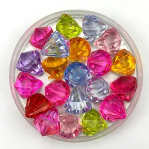 Kleurrijke transparante acryl gefaseerde diamantvorm kraal detail voor DIY sieraden onderdelen