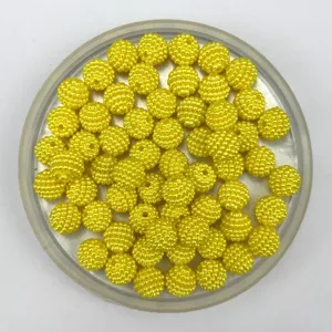 Perles texturées jaunes en forme de framboise pour la fabrication de bijoux DIY faits