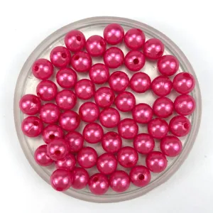 Pink ABS pearl round beads details for DIY handmade bracelets and necklaces jewelry making