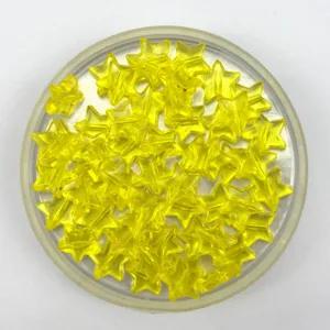 Transparente gelbe Acryl-Sternperlen für DIY-Schmuckherstellung, Basteln und Zubehör.