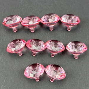 Roze acryl diamant strass steentjes voor kastdecoratie, huwelijksdisplay, 17x20mm kunststof.
