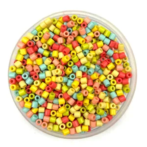 Acrylic 4x4mm cylindrical solid color beads, DIY bracelet and necklace crafting materials.