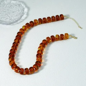Collana di perle in acrilico, catena clavicolare stile vacanza al mare, gioielli alla moda.