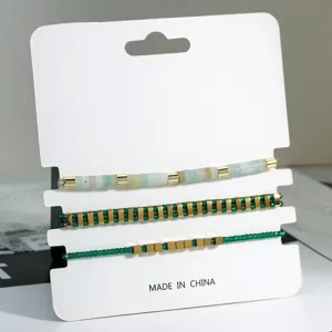 Boheemse kraal armband set, kleurblok stapelbare handgemaakte sieraden voor dames.