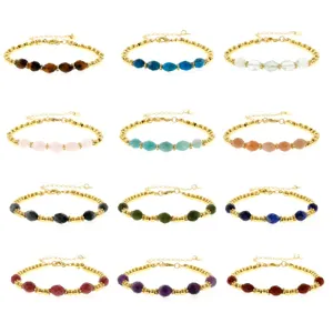 Vintage edelsteen kralen armband set vergulde ketting sieraden cadeaus voor vrouwen