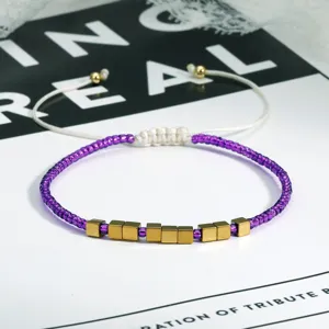 Bohemian kralen armband handgemaakt kleurrijk verstelbaar geweven touw armband voor dames