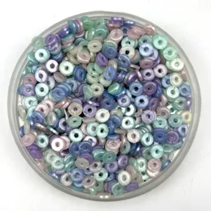 Pastel plastic spacer beads round flat donut charms for phone case DIY jewelry making crafts