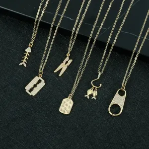 Collier pendentif en zircon plaqué or 18K de style européen pour femmes et bijoux