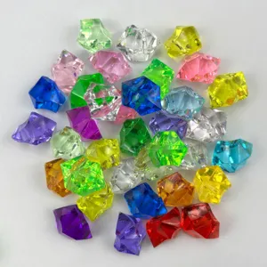 Detalles de piedras de cristal acrílico de colores, cubitos de hielo falsos para joyería.