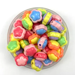 Acrylic Sunflower Star Shaped Loose Beads DIY Craft Beads Multi Color For Phone Chain Keychains Jewelry Making
