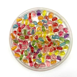 Colorful acrylic crackle round beads for DIY handmade bracelets necklaces jewelry making parts.