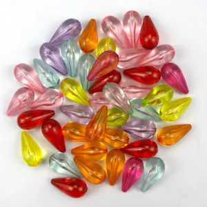 Colorful acrylic teardrop shape craft beads transparent DIY jewelry making supplies 100pcs