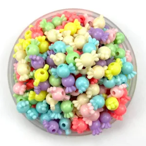 Colorful acrylic candy-shaped beads for DIY handmade bracelets, phone chains, and jewelry.