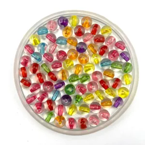 Colorful acrylic beads mix transparent jewelry making DIY accessories detail view