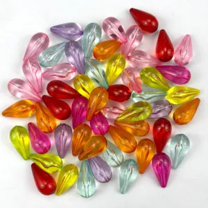 Acrylic Teardrop Beads Transparent Crystal Drop Pendants DIY Jewelry Making Craft Accessories