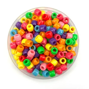 Colorful Plastic Barrel Beads Candy Color Large Hole Beads For DIY Hair Braiding And Jewelry Craft Making
