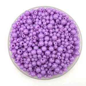 4-6mm purple acrylic plastic round beads for DIY handmade bracelets jewelry making crafts supplies