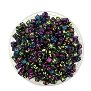 5x5mm square acrylic alphabet letter beads DIY children beading jewelry making accessories