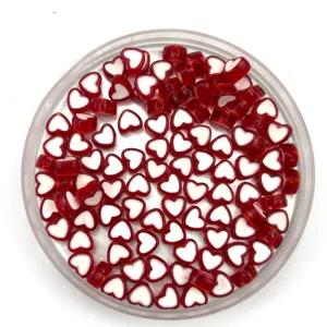 Transparent heart shaped DIY loose beads for handmade jewelry bracelets and craft accessories.