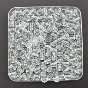 Transparent acrylic round beads for DIY jewelry making, handmade phone charms and necklaces.