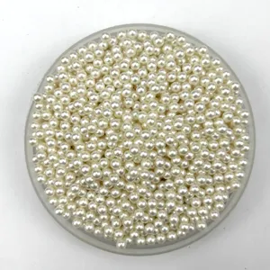 Small white holeless plastic pearl beads, 2-2.5mm craft micro beads for DIY decoration.