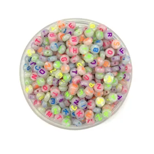Kids DIY craft acrylic letter beads colorful alphabet round beads for handmade jewelry making accessories