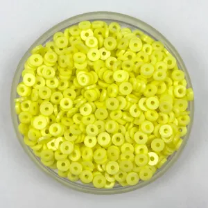 Yellow clay spacer beads round flat polymer clay beads for jewelry making DIY craft.