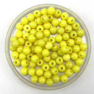 Felgekleurde gele plastic ronde losse kralen voor kinderen DIY handgemaakte sieraden maken ambacht