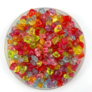 Perles de Glace Concascée en Acrylique Transparent Coloré Pierres Simulées Pour Enfants DIY Fête Mariage Décoration de Scène Bijoux