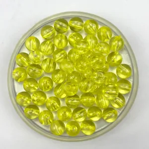 Transparent yellow acrylic round beads for DIY jewelry making, phone charms, and necklaces.