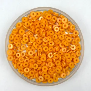 Orange flat round spacer beads polymer clay style candy colors craft DIY phone case accessories