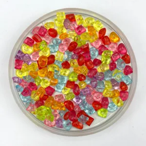 Perles de cristal de glace en acrylique coloré, décorations de pierres précieuses DIY.