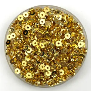 Gold CCB metalized spacer beads round flat loose beads for DIY jewelry making bracelets