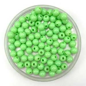 Lichtgroene kunststof ronde kralen voor DIY sieraden maken en handwerkprojecten voor kids.