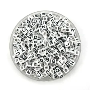 White square letter beads large hole alphabet beads for jewelry making DIY crafts