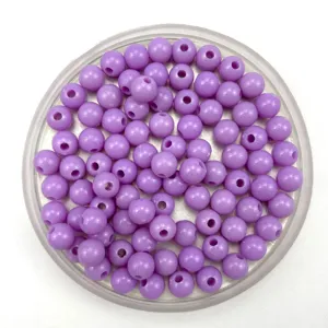 Paarse acryl ronde losse kraal voor DIY kindersieraden maken, snoepkleur plastic kralen.