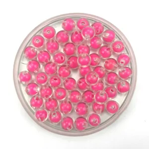 Perles rondes roses transparentes accessoires de bijoux faits à la main bricolage perlage