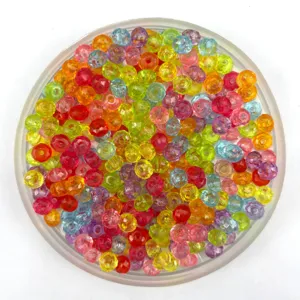 Colorful Transparent AB Flat Acrylic Wheel Beads DIY Handmade Beaded Craft Jewelry Making Accessories